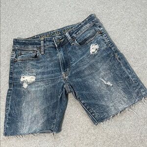 American Eagle Cutoff Denim Shorts Size 29 Distressed Boho Festival Raw Hem